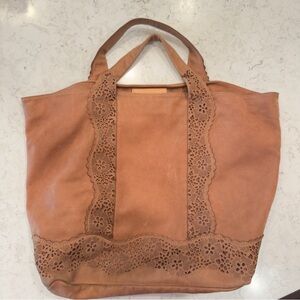 Vanessa Bruno Leather Cabas Tote Bag | 100% Cow Leather